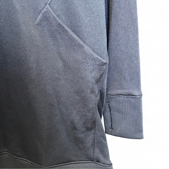 ATHLETA BLACK LONG SLEEVE TRIUMPH LUXE SHINE HOODIE SWEATSHIRT DRESS Sz XS - Picture 9 of 14